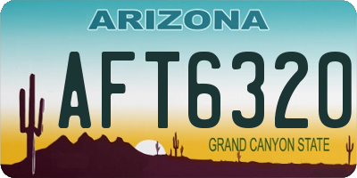 AZ license plate AFT6320
