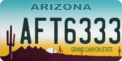 AZ license plate AFT6333