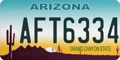 AZ license plate AFT6334