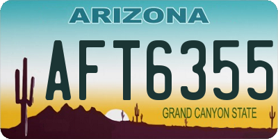 AZ license plate AFT6355