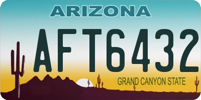 AZ license plate AFT6432