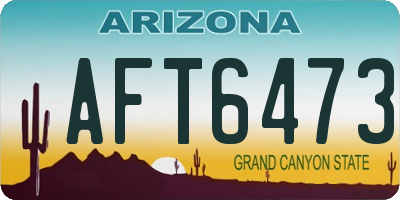 AZ license plate AFT6473