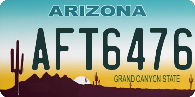 AZ license plate AFT6476