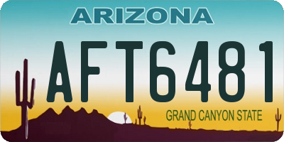 AZ license plate AFT6481