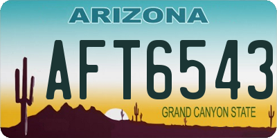 AZ license plate AFT6543