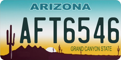 AZ license plate AFT6546