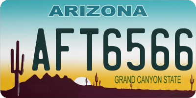 AZ license plate AFT6566