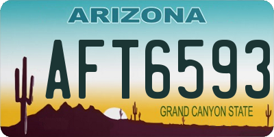 AZ license plate AFT6593