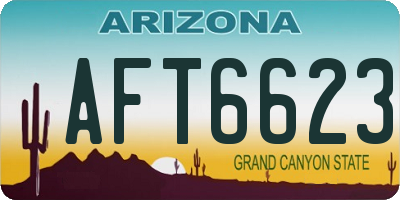 AZ license plate AFT6623