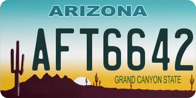 AZ license plate AFT6642