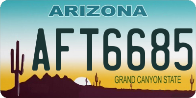 AZ license plate AFT6685