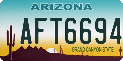 AZ license plate AFT6694