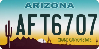 AZ license plate AFT6707