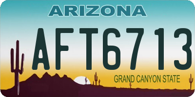 AZ license plate AFT6713