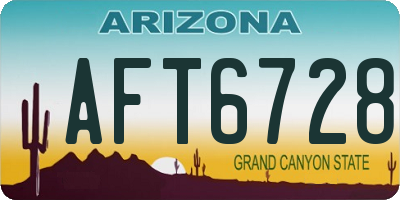 AZ license plate AFT6728