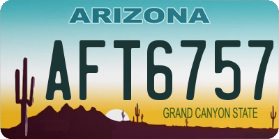 AZ license plate AFT6757