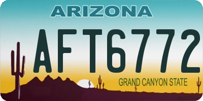 AZ license plate AFT6772