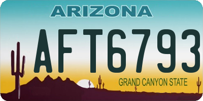 AZ license plate AFT6793