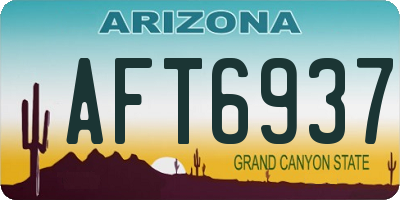 AZ license plate AFT6937