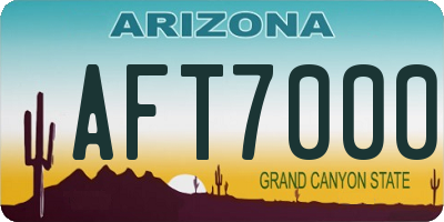 AZ license plate AFT7000