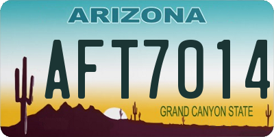 AZ license plate AFT7014