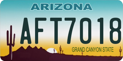 AZ license plate AFT7018