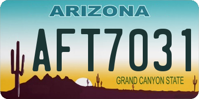 AZ license plate AFT7031