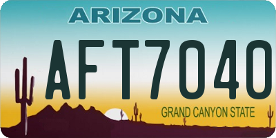 AZ license plate AFT7040