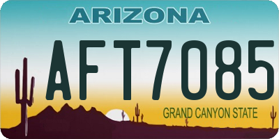 AZ license plate AFT7085