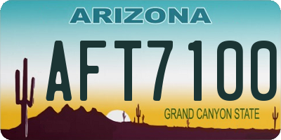 AZ license plate AFT7100