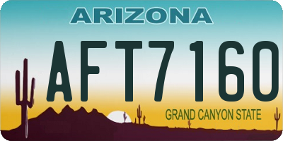 AZ license plate AFT7160