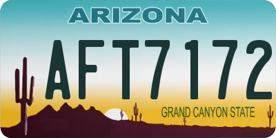 AZ license plate AFT7172