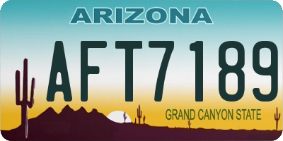 AZ license plate AFT7189