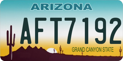 AZ license plate AFT7192