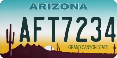 AZ license plate AFT7234