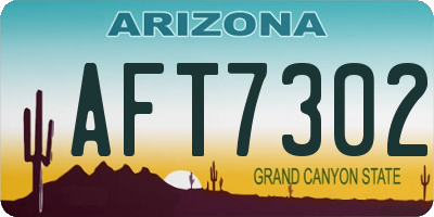AZ license plate AFT7302