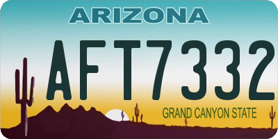 AZ license plate AFT7332