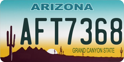 AZ license plate AFT7368