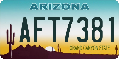 AZ license plate AFT7381
