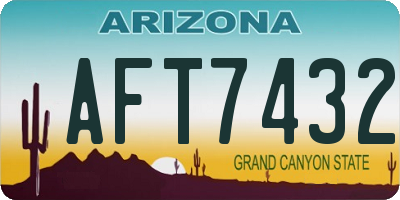 AZ license plate AFT7432
