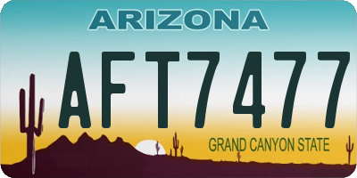 AZ license plate AFT7477