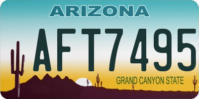 AZ license plate AFT7495