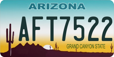 AZ license plate AFT7522