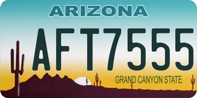 AZ license plate AFT7555