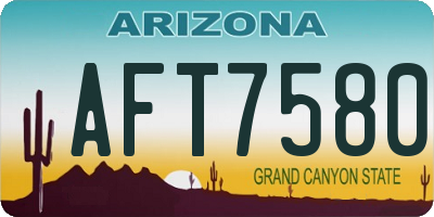 AZ license plate AFT7580