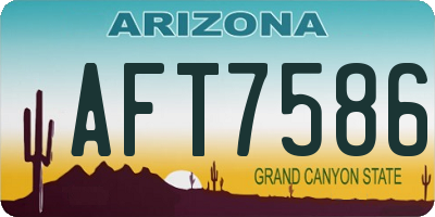 AZ license plate AFT7586