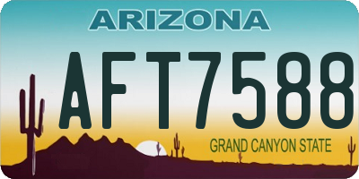 AZ license plate AFT7588