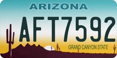 AZ license plate AFT7592
