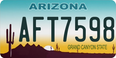 AZ license plate AFT7598