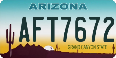 AZ license plate AFT7672